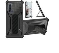 Aroepurt Coque pour Oppo Find X2 Pro 5g Coque Étui Case Cover Hybride [avec Protection d'écran en Verre trempé] [Support magnétique Pliable] [givré résistant aux Empreintes digitales] Noir