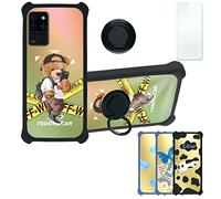 Aroepurt Coque pour Oukitel C21 Coque Compatible avec Oukitel C21 Coque Étui [avec Trempé 9H Protection D'écran] Case Support de Bague PC + Silicone DJH-PZX