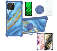 Aroepurt Coque pour Oukitel C21 Pro Coque Compatible avec Oukitel C21 Pro Coque Étui [avec Trempé 9H Protection D'écran] Case Support de Bague PC + Silicone JSL-LDL