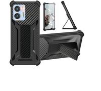 Aroepurt Coque pour Oukitel C35 Coque Étui Case Cover Hybride [avec Protection d'écran en Verre trempé] [Support magnétique Pliable] [givré résistant aux Empreintes digitales] Noir