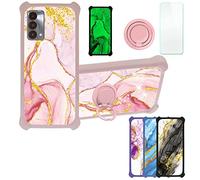 Aroepurt Coque pour Realme GT Master Edition Coque Compatible avec Realme GT Master Edition Coque Étui [avec Trempé 9H Protection D'écran] Case Support de Bague PC + Silicone JSF-FDL