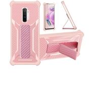 Aroepurt Coque pour Realme X2 Pro Coque Étui Case Cover Hybride [avec Protection d'écran en Verre trempé] [Support magnétique Pliable] [givré résistant aux Empreintes digitales] Rosa