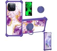 Aroepurt Coque pour SPC Discovery 2 Coque Compatible avec SPC Discovery 2 Coque Étui [avec Trempé 9H Protection D'écran] Case Support de Bague PC + Silicone JSZ-ZDL