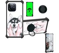 Aroepurt Coque pour SPC Discovery 2 Coque Compatible avec SPC Discovery 2 Coque Étui [avec Trempé 9H Protection D'écran] Case Support de Bague PC + Silicone YGH-HSQ