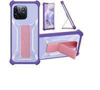 Aroepurt Coque pour SPC Discovery 2 Coque Étui Case Cover Hybride [avec Protection d'écran en Verre trempé] [Support magnétique Pliable] [givré résistant aux Empreintes digitales] Violet