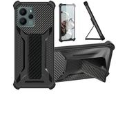 Aroepurt Coque pour SPC Discovery Pro Coque Étui Case Cover Hybride [avec Protection d'écran en Verre trempé] [Support magnétique Pliable] [givré résistant aux Empreintes digitales] Noir