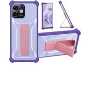 Aroepurt Coque pour Ulefone Note 16 Pro Coque Étui Case Cover Hybride [avec Protection d'écran en Verre trempé] [Support magnétique Pliable] [givré résistant aux Empreintes digitales] Violet