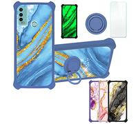 Aroepurt Coque pour Wiko Power U30 Coque Compatible avec Wiko Power U30 Coque Étui [avec Trempé 9H Protection D'écran] Case Support de Bague PC + Silicone JSL-LDL