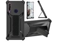Aroepurt Coque pour Wiko View 3 Pro Coque Étui Case Cover Hybride [avec Protection d'écran en Verre trempé] [Support magnétique Pliable] [givré résistant aux Empreintes digitales] Noir