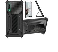 Aroepurt Coque pour Wiko View 4 Lite Coque Étui Case Cover Hybride [avec Protection d'écran en Verre trempé] [Support magnétique Pliable] [givré résistant aux Empreintes digitales] Noir