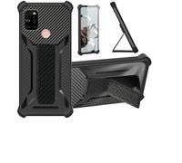 Aroepurt Coque pour Wiko View 5 Coque Étui Case Cover Hybride [avec Protection d'écran en Verre trempé] [Support magnétique Pliable] [givré résistant aux Empreintes digitales] Noir