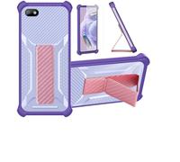 Aroepurt Coque pour Zte Blade A33 Core Coque Étui Case Cover Hybride [avec Protection d'écran en Verre trempé] [Support magnétique Pliable] [givré résistant aux Empreintes digitales] Violet