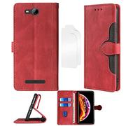 Aroepurt Flip Coque Compatible avec Logicom Le Swipe Coque Etui Housse + Film Protecteur Protection Protection Housse en Cuir PU, Fonction de Support CM-Hong