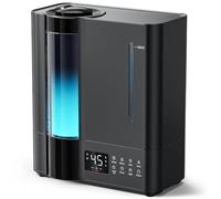 AROEVE 8L Humidificateur d'Air Chambre, Nebbia Chaude & Froide Grande Pièce, Remplissage Supérieur, Diffuseur Arômes, Capteur Humidité, 60H/25dB Silencieux pour Bébé Enfants Plantes