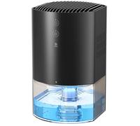 AROEVE Deshumidificateur d Air 990ml, Petit Déshumidificateur Électrique Compact et Silencieux pour Chambre à Coucher Avec 7 Couleurs de Lumière, Arrêt Automatique, Protection Contre le Dégivrage