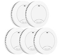 Aroha Safety Pro Mini Détecteur de Fumée - Batterie de 10 Ans - Alarme Incendie - 5 pièces