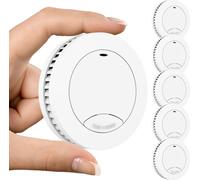 Aroha Safety Pro Mini Détecteur de Fumée - Batterie de 10 Ans - Alarme Incendie - 5 pièces