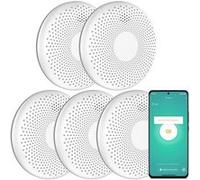 Aroha Smart Connect Détecteur Combiné avec Fumée et Monoxyde de Carbone Connecté - Batterie de 10 Ans - WiFi avec Tuya & Smartlife App - 5 pièces G