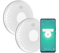 Aroha Smart Connect Détecteur Combiné avec Fumée et Monoxyde de Carbone Connecté - Batterie de 10 Ans - WiFi avec Tuya & Smartlife App - 2 pièces