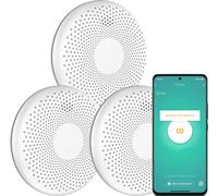 Smart Connect Détecteur Combiné avec Fumée et Monoxyde de Carbone Connecté - Batterie de 10 Ans - WiFi avec Tuya & Smartlife App - 3 pièces