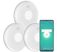 Aroha Smart Connect Détecteur Combiné avec Fumée & Monoxyde de Carbone Connecte - Batterie 10 Ans - Alarme Incendie & CO, Tuya, Smartlife - 3 pièces