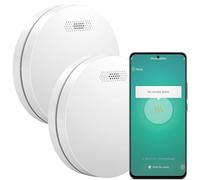 Aroha Smart Connect Détecteur de Fumée Connecté - Batterie de 10 Ans - Alarme Incendie WiFi avec Smart Life & Tuya - 2 pièces