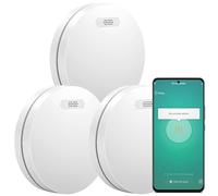 Aroha Smart Connect Détecteur de Fumée Connecté - Batterie de 10 Ans - Alarme Incendie WiFi avec Smart Life & Tuya - 3 pièces