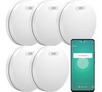 Smart Connect Détecteur de Fumée Connecté - Batterie de 10 Ans - WiFi Avec Smart Life & Tuya - 5 pièces