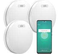 Aroha Smart Connect Détecteur de Fumée Connecté - Batterie de 10 Ans - WiFi Avec Smart Life & Tuya - 3 pièces