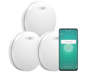 Aroha Smart Connect Détecteur de Fumée Connecté - Batterie de 10 Ans - Alarme Incendie WiFi avec Smart Life & Tuya - 3 pièces