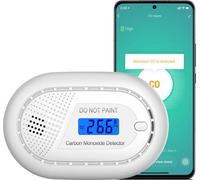 Aroha Smart Connect Détecteur de Monoxyde de Carbone Connecté - Batterie de 10 Ans - Detecteur Monoxyde Carbone WiFi avec Tuya & Smartlife App