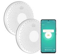 Aroha Smart Connect Détecteur Fumée & CO Connecté - Batterie 10 Ans - App Tuya & Smart Life - Lot de 2