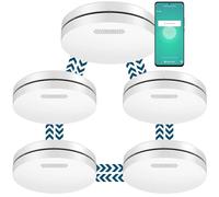 Aroha Smart Connect & Link Détecteur de Fumée Connecté - Batterie 10 Ans - App Tuya & Smart Life - Lot de 5