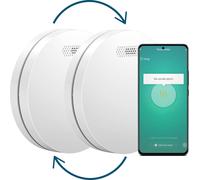 Smart Connect & Link Détecteur de Fumée Interconnecté WiFi - Batterie de 10 Ans - Alarme Incendie Connecté Avec Smart Life & Tuya - 2 pièces