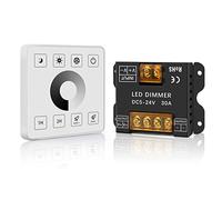 Aroidful Contrôleur LED à panneau tactile RF pour bandes LED monochrome | 30 A 2 Canaux DC 5 V-24 V variateur haute puissance avec fonction mémoire, éclairage pour Maison, Exposition, KTV et Magasin