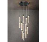 AroimRex Lustre en Cristal à Haut Plafond à LED à intensité Variable Design Moderne et Luxueux idéal for Un Couloir Un escalier Un Salon Un hôtel ou Un Plafond