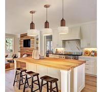 AroimRex Lustre en travertin Jaune Naturel Lampe Suspendue Bois décoration Wabi Sabi Suspension Luminaire Japonais idéal for Salle à Manger Table de Chevet Cuisine ou Un îlot Mini for îlot de Cuisine