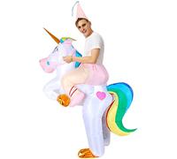 Arokibui Costume de licorne gonflable arc-en-ciel amusant pour cosplay, fête, Noël, Halloween, festival, costume unisexe