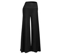 Arolina Pantalon Palazzo extensible à jambe large pour femme, décontracté, confortable, taille haute, noir, 4X-Large