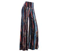 Arolina Pantalon Palazzo extensible à jambes larges pour femme, décontracté et confortable, taille haute, Floral 10, Taille S