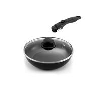 CUISINOX - Sauteuse 24 cm revêtue 24 cm avec couvercle et poignée amovible - Arom - Acier inoxydable , Finition