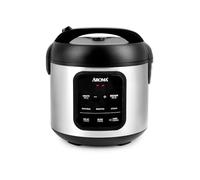AROMA® Cuiseur à riz numérique, 4 tasses (sans cuisson) / 8 tasses (cuit), vaporisateur, multicuiseur, cuiseur à farine d'avoine, maintient au chaud automatiquement, 2 pintes, extérieur en acier