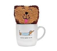 Aroma Home Chien Saucisse Sox dans Une Mug, émail, Bleu, 9 x 11 x 14.5 cm