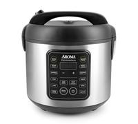 Aroma Housewares ARC-5200SB 2O2O Cuiseur à riz et céréales, sauté, mijotage, vapeur, ragoût, flocons d'avoine, risotto, soupe, 20 tasses et 10 tasses non cuites, acier inoxydable