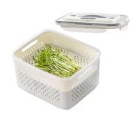 Aroma Keeper Contenitore - Portatile Comparti Separati Con Scolo Liquidi Per Spuntini Takeout Preparazione Pasti Insalata Picnic Avanzi , Frigo per Frutta e Verdura con Griglia di Scolo Removibile, Co