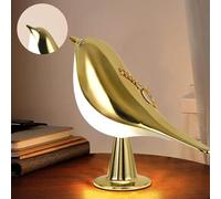 Aroma Lampe de table à 3 modes tactiles à intensité variable, lampe de lecture, veilleuse LED en forme d'oiseau rechargeable par USB pour chambre à coucher, salon, dortoir, lumière blanche chaude (E)