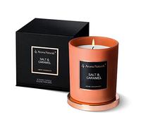 Aroma Naturals Bougies de luxe parfumées à la cire de soja naturelle, cadeau de décoration d'intérieur, 35 heures de combustion (sel et caramel)