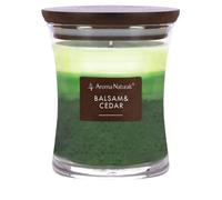Aroma Naturals Bougies parfumées à 3 couches, bougie de soja avec sablier, brûle jusqu'à 45 heures, cire de soja naturelle, couvercle en bois, 11,3 oz (Baume et Cèdre)