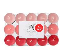 Aroma Naturals London Lot de 30 bougies chauffe-plat parfumées | 4 heures de combustion | Taille standard D 3,77 x H 1,45 cm | Cire colorée trois tons et tasses en aluminium | Lot de 30 bougies