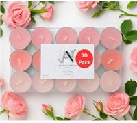 Aroma Naturals London Lot de 30 bougies chauffe-plat parfumées | 4 heures de combustion | Taille standard D 3,77 x H 1,45 cm | Cire colorée trois tons et tasses en aluminium | Lot de 30 bougies